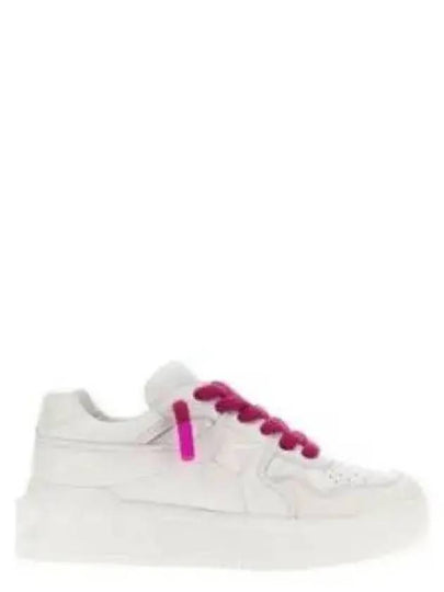 One Stud Leather Low Top Sneakers White - VALENTINO - BALAAN 2