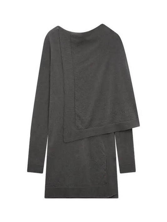 WOMEN Cape panel knit top dark gray 270559 - RICK OWENS - BALAAN 1