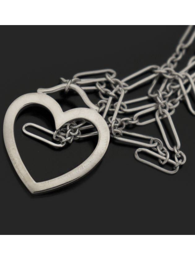 18K White Gold Sentimental Open Heart Chain Medium Pendant Necklace - TIFFANY & CO. - BALAAN 3