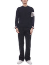 4 Bar Armband Classic Merino Wool Knit Top Navy - THOM BROWNE - BALAAN 4