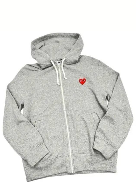 Play Women's Heart Logo Patch Hooded Zip Up P1 T249 1 Gray - COMME DES GARCONS - BALAAN 2