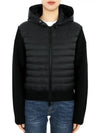 Women's Padded Wool Zip-Up Hooded Cardigan Black - MONCLER - BALAAN 2