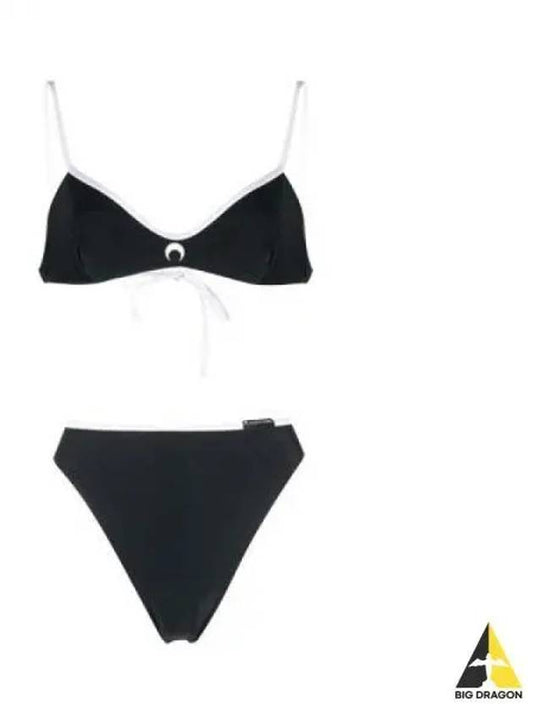 Marine Serre Women s Active Jersey Bikini Swimsuit Black T344SS23 WJERPA0002 - MARINE SERRE - BALAAN 1