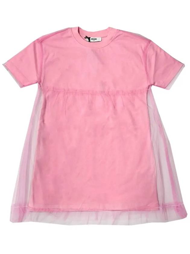 Kids Bag Logo Chiffon Dress Pink S4MSJGDR124 042 - MSGM - BALAAN 2