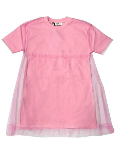 Kids Bag Logo Chiffon Dress Pink S4MSJGDR124 042 - MSGM - BALAAN 2