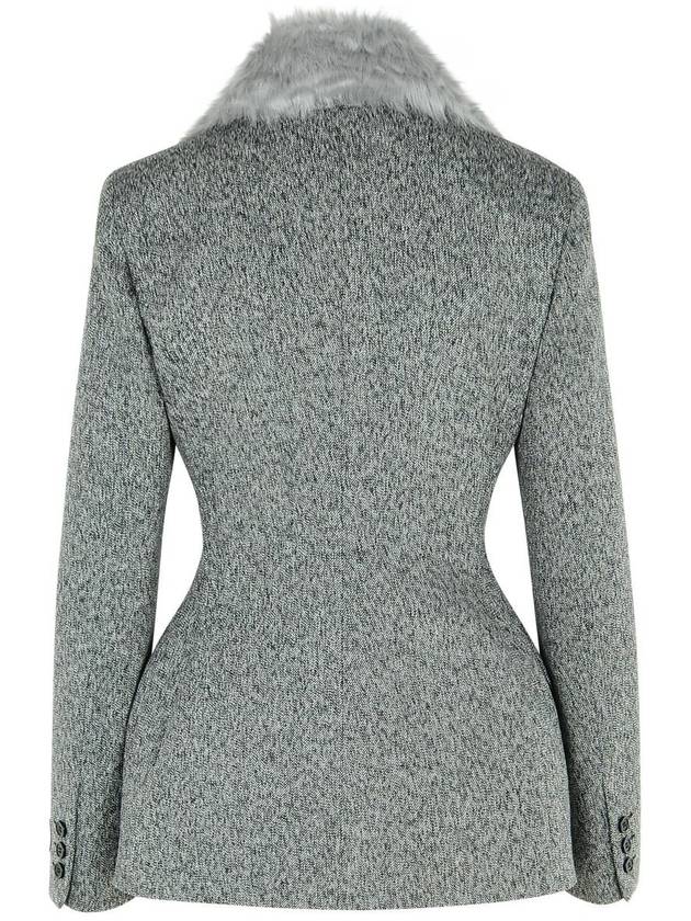 Msgm Grey Wool Blend Blazer - MSGM - BALAAN 3