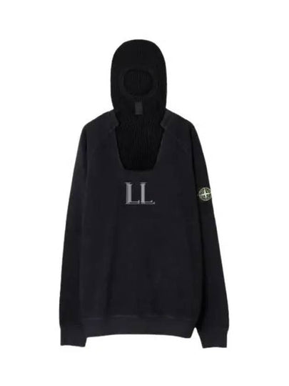 Gauzed Regular Fit Cotton Nylon Fleece Hoodie Black - STONE ISLAND - BALAAN 2