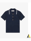 Button Details Short Sleeve Polo Shirt Navy - VALENTINO - BALAAN 2