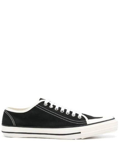 Pointed Toe Canvas Low-Top Sneakers Black - COMME DES GARCONS - BALAAN 1