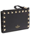 Logo Rockstud Coin Card Wallet Black - VALENTINO - BALAAN 2