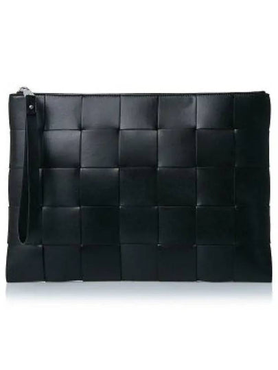 Intrecciato Weaving Strap Clutch Bag Black - BOTTEGA VENETA - BALAAN 2