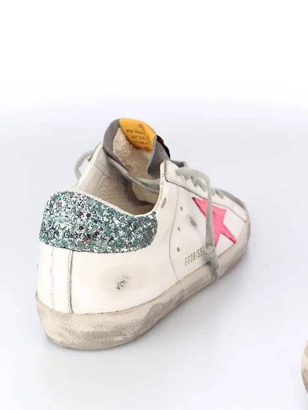 Women's Glitter Tab Superstar Classic Low Top Sneakers White - GOLDEN GOOSE - BALAAN 4