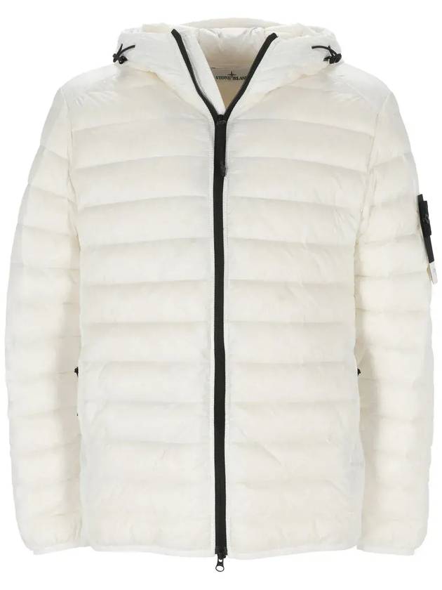 Loom Woven Chambers R Nylon Down TC Light Hoodie Down Jacket White - STONE ISLAND - BALAAN 1