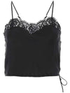 Silk Satin Lingerie Sleeveless Black - SAINT LAURENT - BALAAN 1