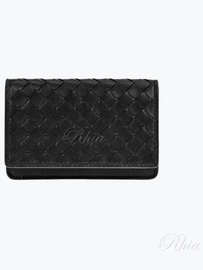 Men's Intrecciato Card Wallet Black - BOTTEGA VENETA - BALAAN 2