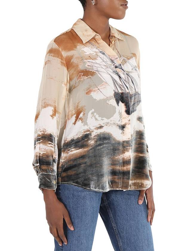 Burberry Debore Silk Blend Sheep Print Oversized Shirt, Brand Size 8 (US Size 6) - BURBERRY - BALAAN 2