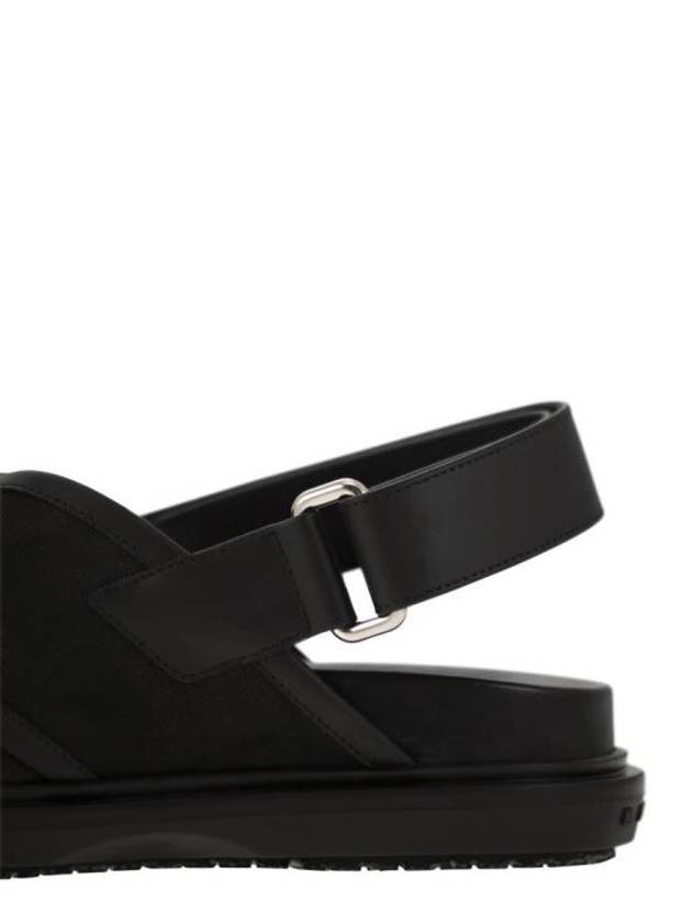 Logo Patch Crossover Sandals Black - MARNI - BALAAN 7