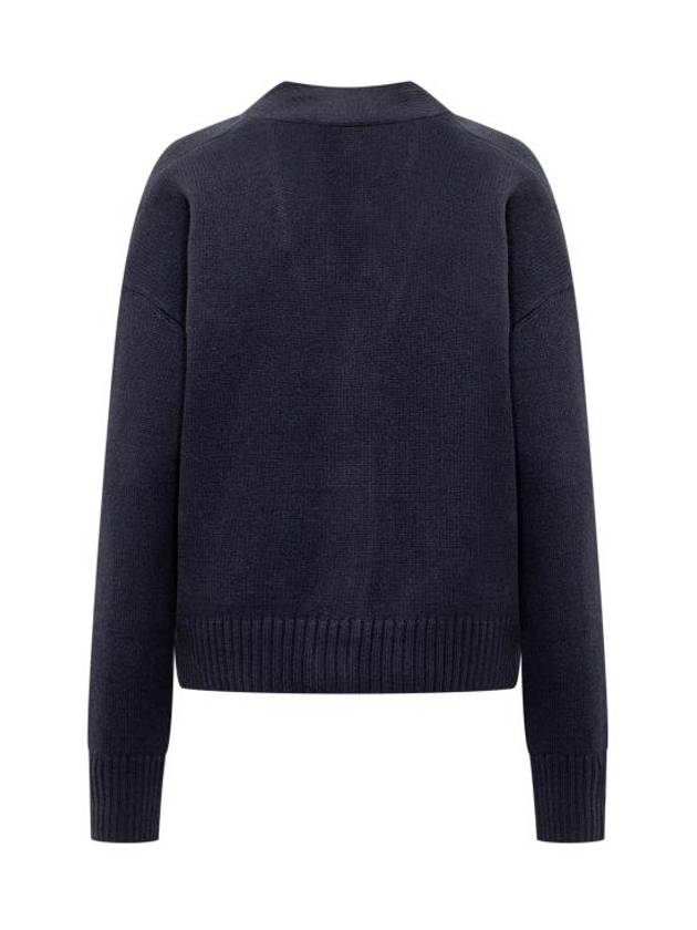 De Coeur V-Neck Cardigan Navy - AMI - BALAAN 3