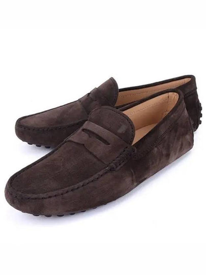 Men's Suede Gommino Driving Shoes Brown - TOD'S - BALAAN 2