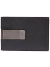 Metal Logo Saffiano Card Wallet Black - PRADA - BALAAN 4