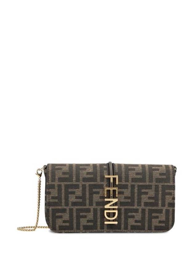 Fendigraphy FF Jacquard Chain Long Wallet Brown - FENDI - BALAAN 1