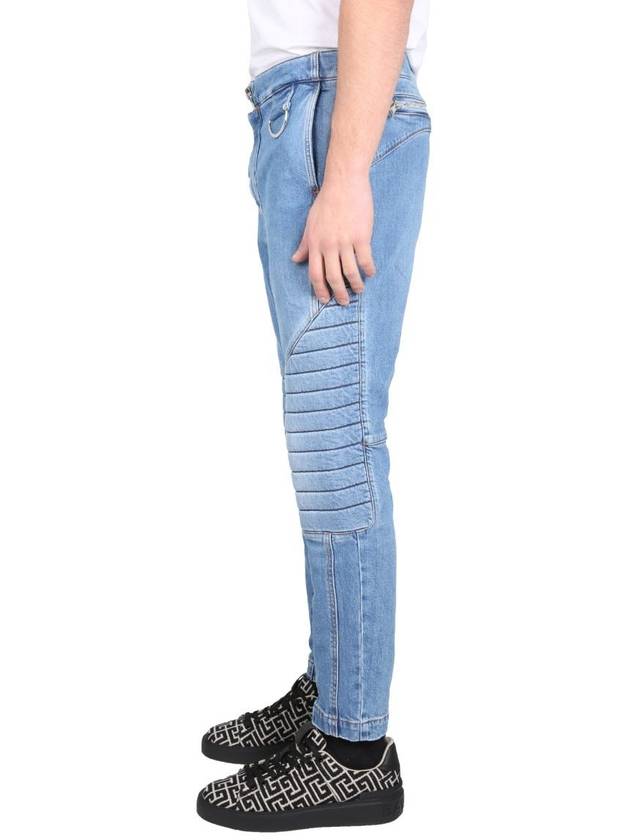 Denim Straight Pants AH1MH165 DC996FF BLUE - BALMAIN - BALAAN 4