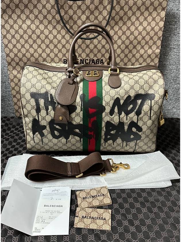 x Gucci Hacker Project Graffiti Boston Bag - BALENCIAGA - BALAAN 1