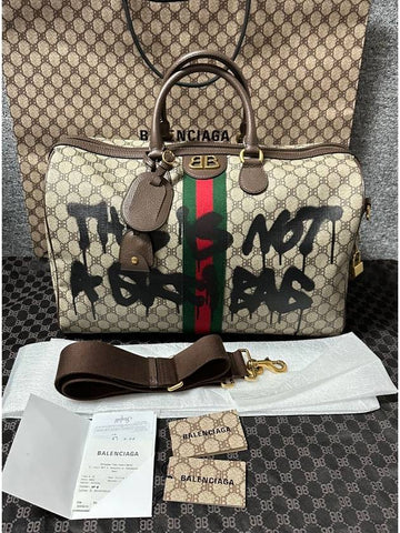 x Gucci Hacker Project Graffiti Boston Bag - BALENCIAGA - BALAAN 1