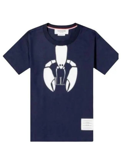 Women's Lobster Icon Short Sleeve T-Shirt Navy - THOM BROWNE - BALAAN 2