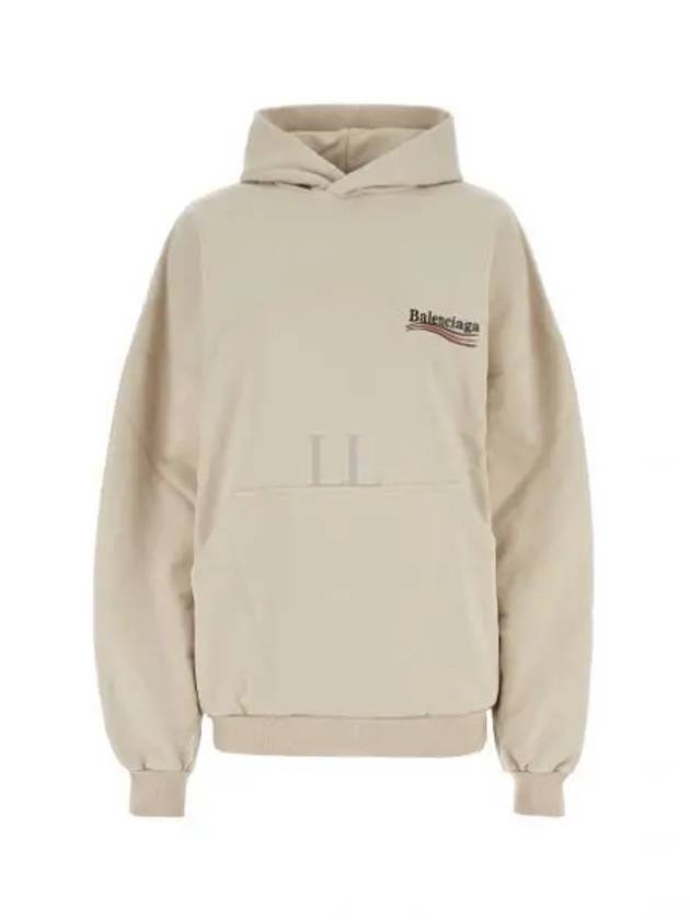 Embroidered Logo Cotton Hoodie Beige - BALENCIAGA - BALAAN 2