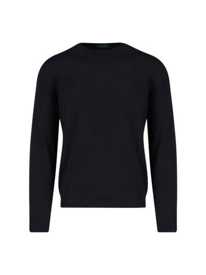 Slim Fit Crew Neck Flexwool Knit Top Black - ZANONE - BALAAN 2