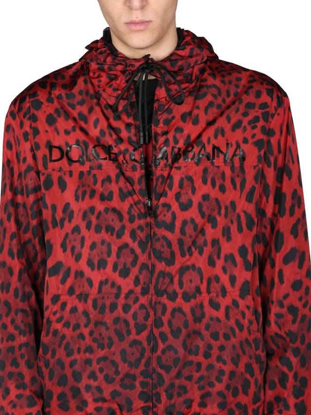 animal print hooded zip-up red - DOLCE&GABBANA - BALAAN 5