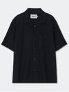 Wrikle Emboss Open Collar Shirt_Black - KINETO - BALAAN 3