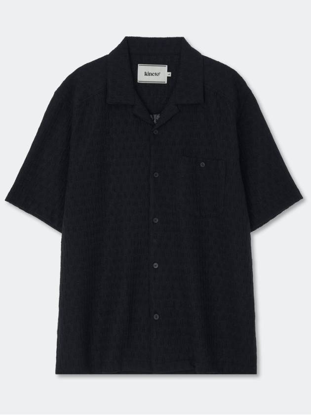 Wrikle Emboss Open Collar Shirt_Black_W - KINETO - BALAAN 3