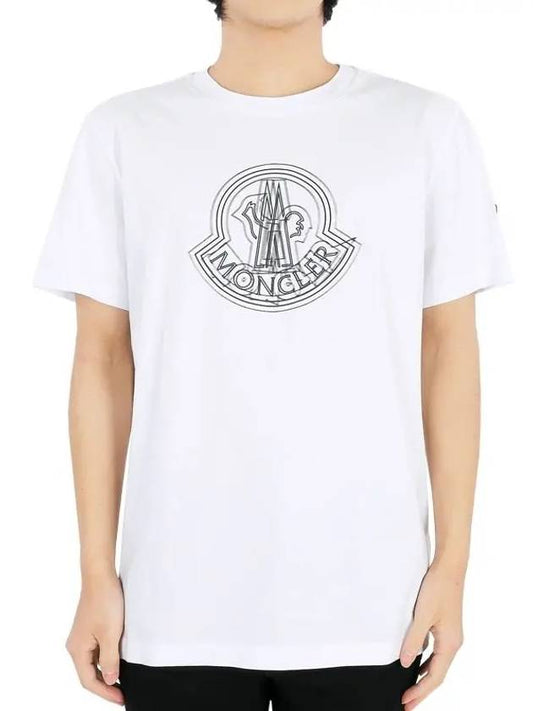 Logo Motif Short Sleeve T-Shirt White - MONCLER - BALAAN 2