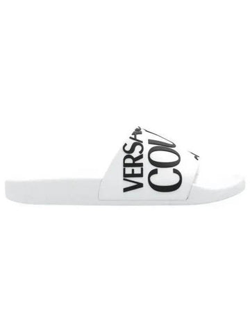 logo slippers white - VERSACE - BALAAN 1