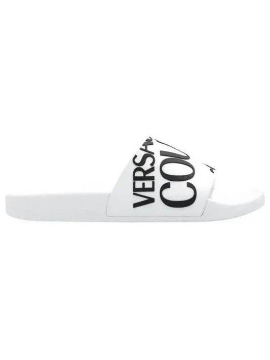 logo slippers white - VERSACE - BALAAN 1