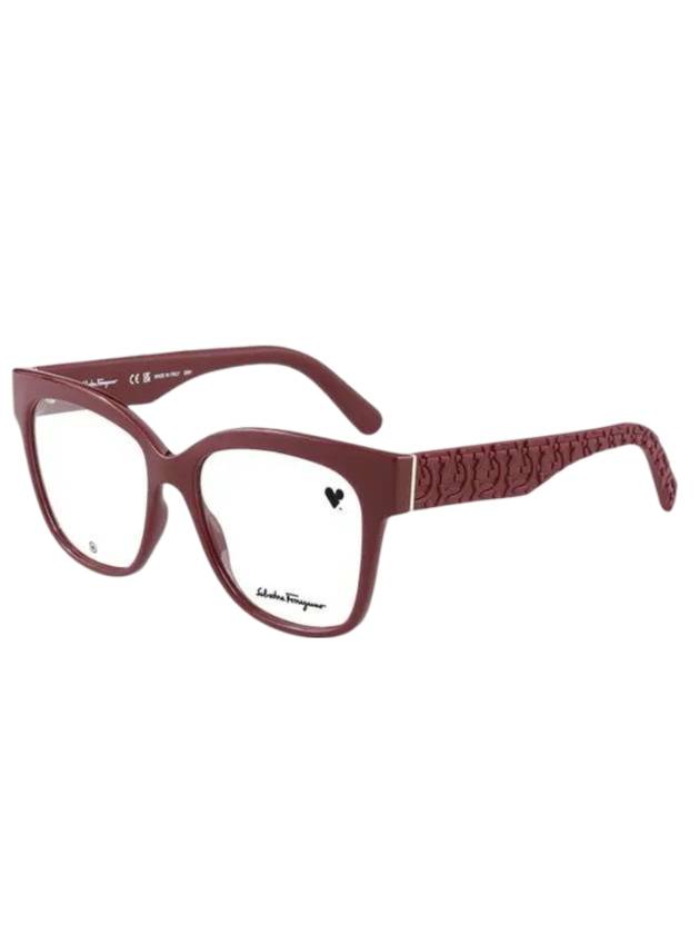 Women's Eyewear Square Frame Eyeglasses Burgundy - SALVATORE FERRAGAMO - BALAAN 1