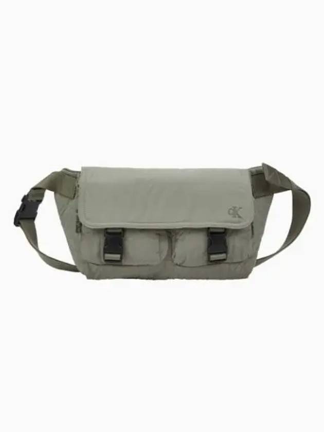 Jeans Quilted Messenger Sling Bag Khaki - CALVIN KLEIN - BALAAN 2