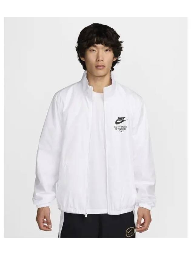 Logo Woven Zip-Up Jacket White - NIKE - BALAAN 2