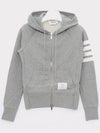 Engineered 4-Bar Stripe Loopback Jersey Knit Zip Up Hoodie Light Grey - THOM BROWNE - BALAAN 4