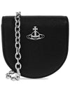 Saffiano Nano Saddle Shoulder Bag Black - VIVIENNE WESTWOOD - BALAAN 3