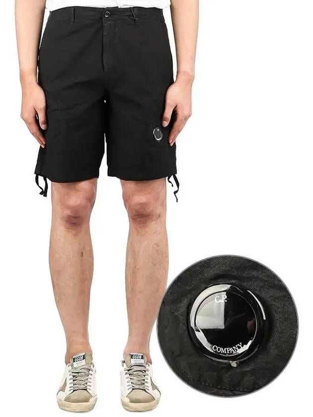 Lens Wappen Cotton Shorts Black - CP COMPANY - BALAAN 2