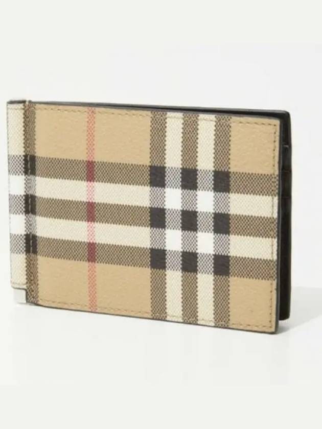 Check Money Clip Card Wallet Beige - BURBERRY - BALAAN 2