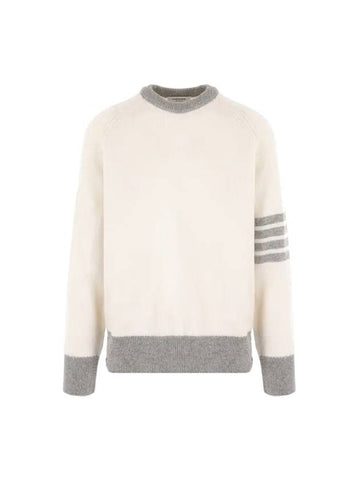 Wool 4 Bar Pullover Knit Top Beige - THOM BROWNE - BALAAN 1