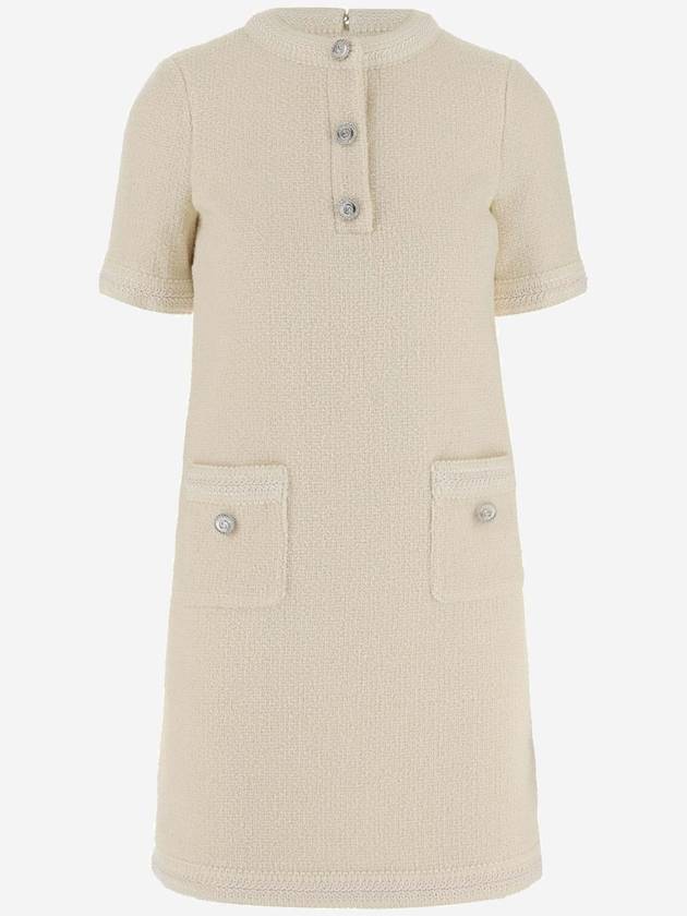 Wool Tweed Short Dress Ivory - GUCCI - BALAAN 2