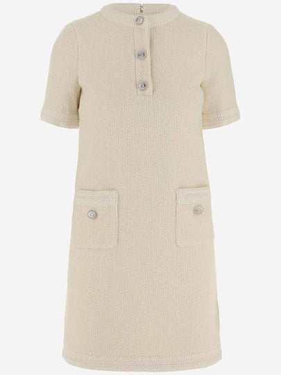 Wool Tweed Short Dress Ivory - GUCCI - BALAAN 2