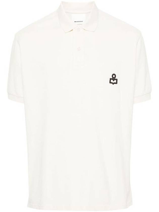 Afko Logo Cotton Polo Shirt Ecru - ISABEL MARANT - BALAAN 2