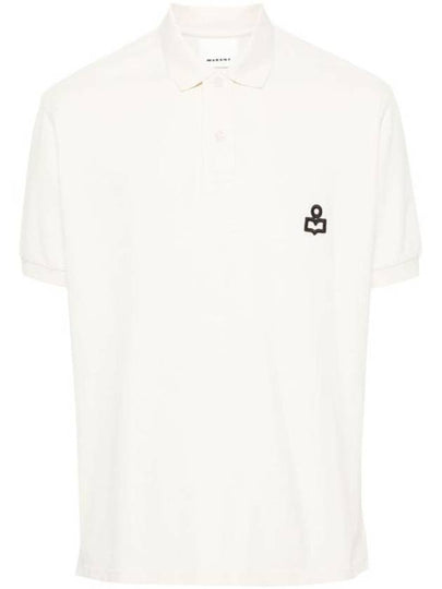 Afko Logo Cotton Polo Shirt Ecru - ISABEL MARANT - BALAAN 2