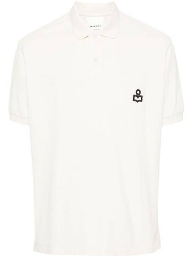 Afko Logo Cotton Polo Shirt Ecru - ISABEL MARANT - BALAAN 1